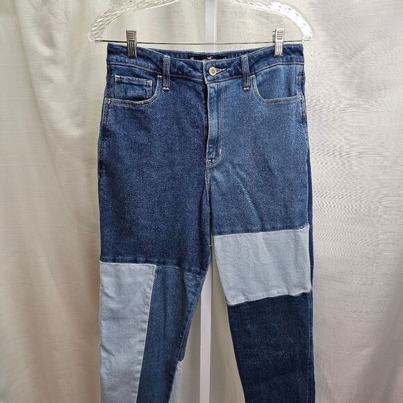 Hollister Ultra High Rise Patchwork Mom Jeans in Medium Wash Size 9R/29 - Picture 6 of 11